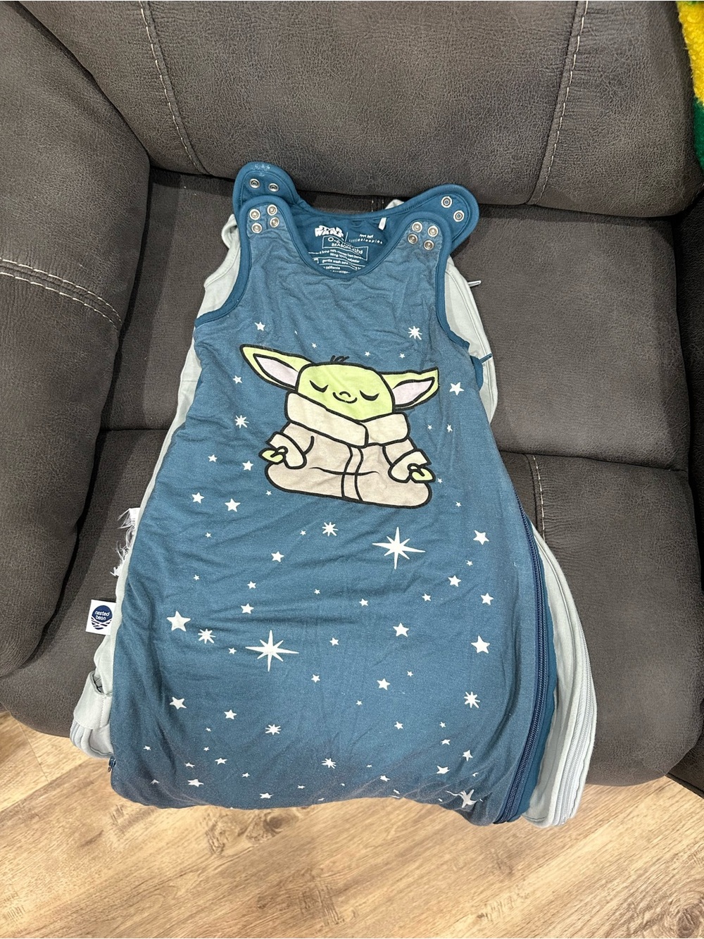 Little Sleepies Blue Baby Yoda Star Print Sleep Sack